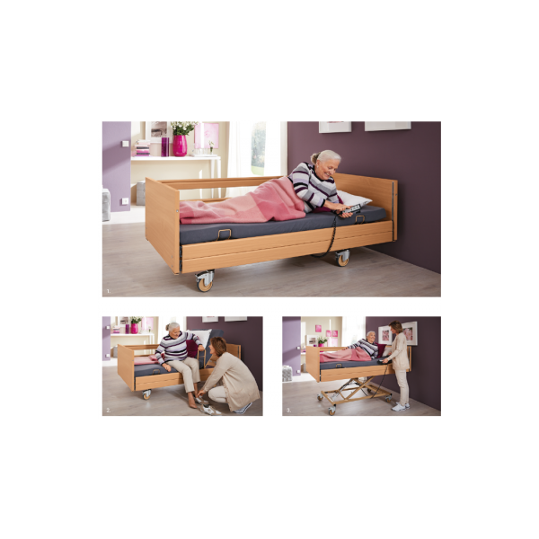 Elektricky polohovateľné lôžko, drevený rošt, zdvih 35-80cm, 24V, WF4